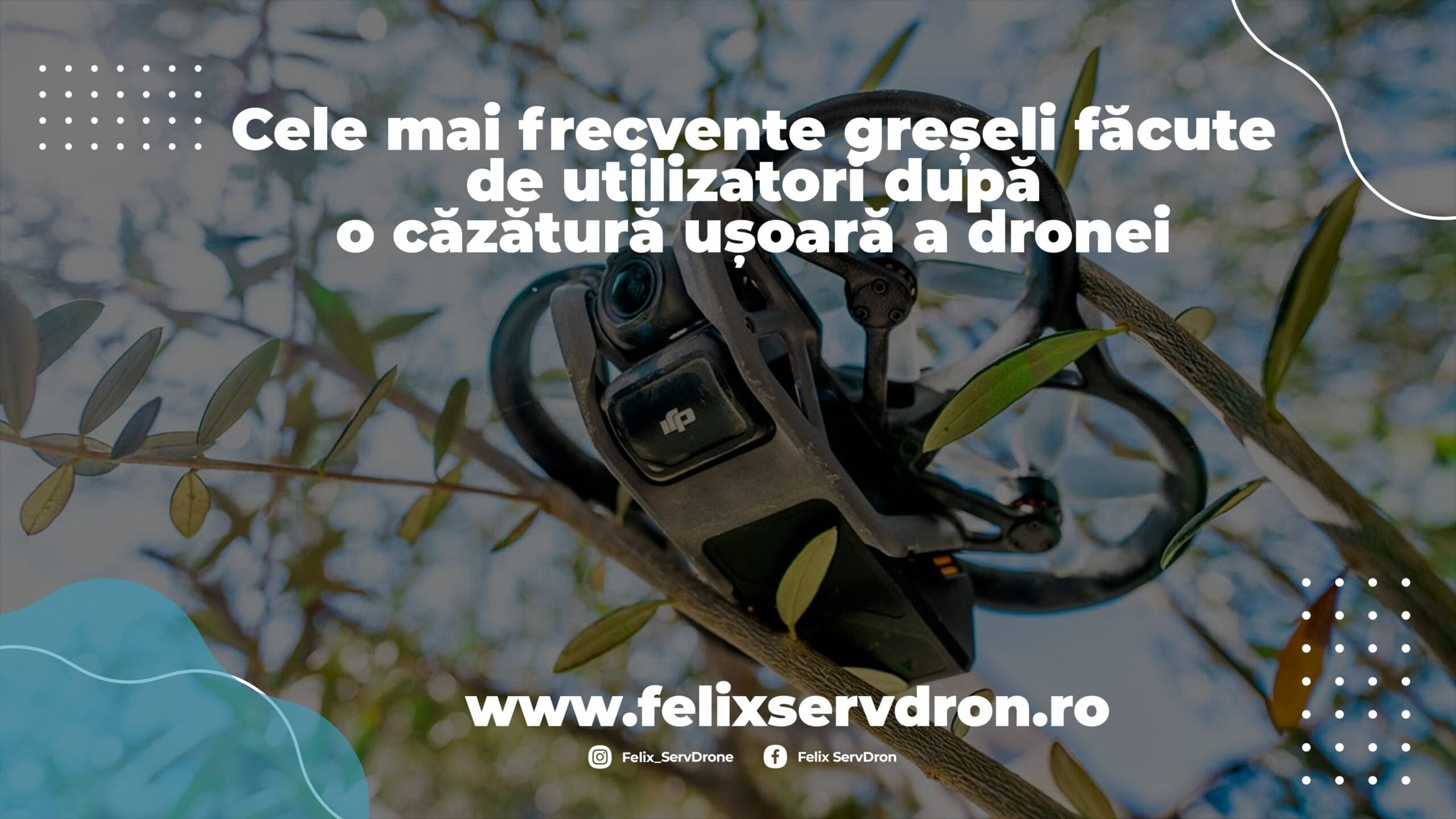 Drona DJI blocata in copac dupa o cazatura usoara | Felix ServDron Drona DJI blocata in copac dupa o cazatura usoara | Felix ServDron
