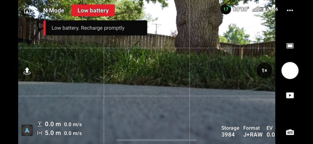 Notificare baterie redusă DJI Fly