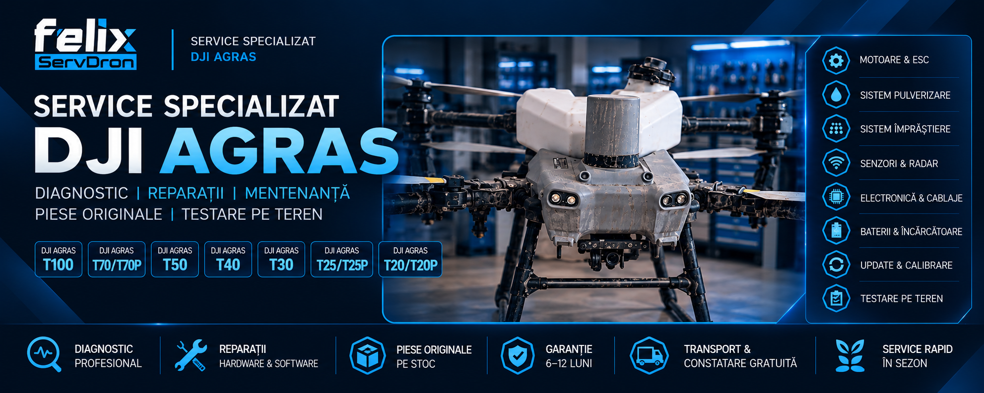 DJI Agras Service Specializat (banner)